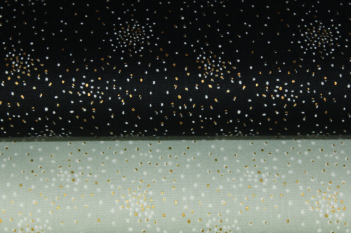 Preview: Designer-Baumwollstoff Clusters Iced Mint Metallic (10 cm)